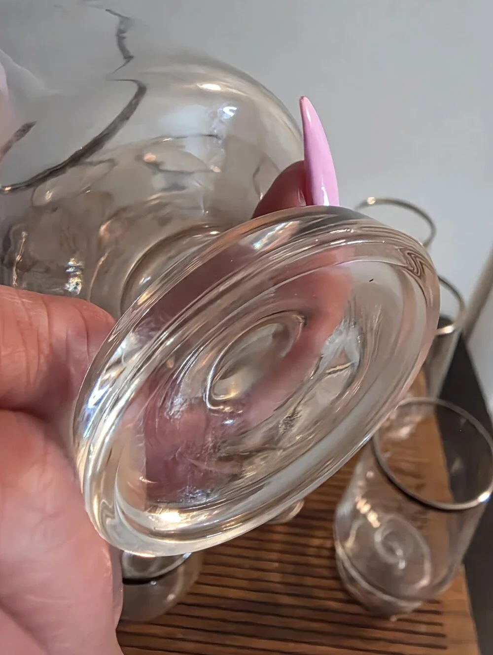 Mid-Century modern, platinum band 15 piece glassware set